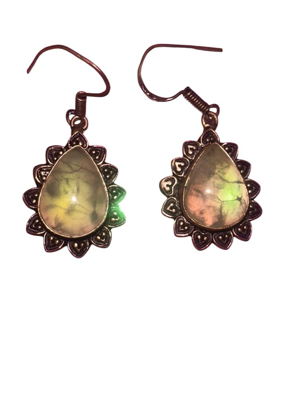 Prehnite Silver Earrings